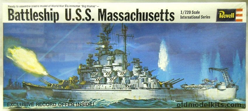 Revell 1/720 USS Massachusetts BB59 Battleship, H485-130 plastic model kit